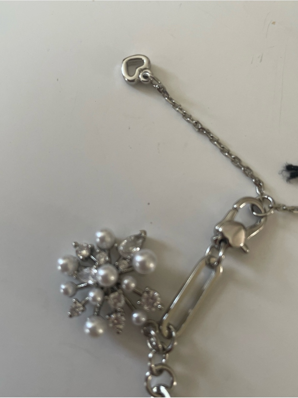 kate spade Silver Pearl & Crystal Charm Bracelet - Picture 4 of 8